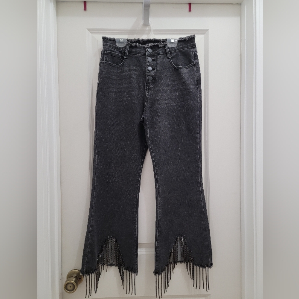 Black High Rise Distressed Jeans